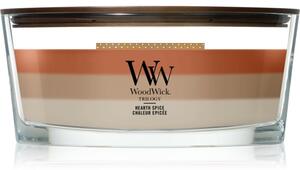 Woodwick Trilogy Hearth Spice vonná svíčka s dřevěným knotem 453.6 g