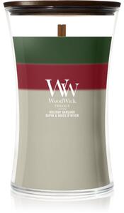 Woodwick Trilogy Holiday Garland vonná svíčka s dřevěným knotem 610 g