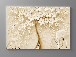 Liox Obraz zlatý kvetoucí strom Rozměr: 40 x 25 cm