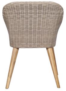 Zahradní židle - 2 ks s poduškami - polyratan | hnědé