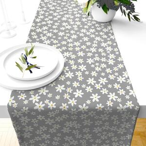 Ervi bavlněný běhoun na stůl - květinky na šedém - 26186-1