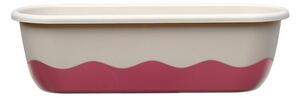 Plastia Samozavlažovací truhlík Mareta 60 cm, bílá + vínová