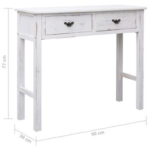 Konzolový stolek Hammond - 90 x 30 x 77 cm | bílý s patinou