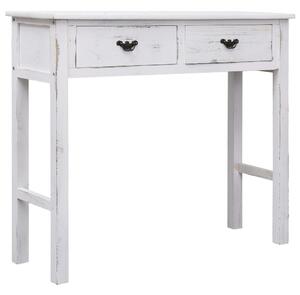 Konzolový stolek Hammond - 90 x 30 x 77 cm | bílý s patinou