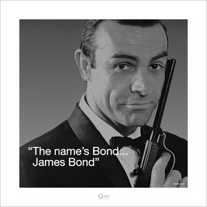Umělecký tisk James Bond 007 - Iquote, (40 x 40 cm)