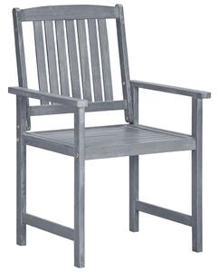 Zahradní židle 2 ks šedé masivní akáciové dřevo