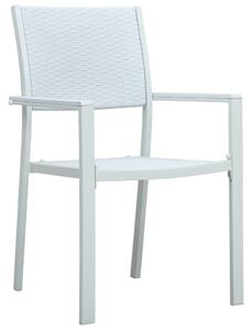 Zahradní židle 2 ks bílé plast ratanový vzhled