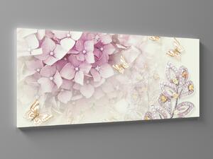 Liox Abstraktní obraz fialové květy Rozměr: 45 x 20 cm