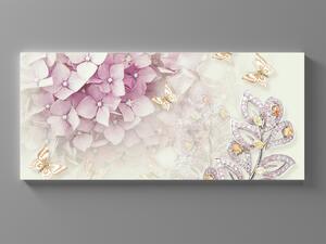 Liox Abstraktní obraz fialové květy Rozměr: 45 x 20 cm