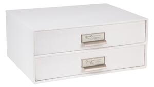 Bílý 2patrový šuplík na dokumenty Bigso Box of Sweden Birger, 33 x 22,5 cm