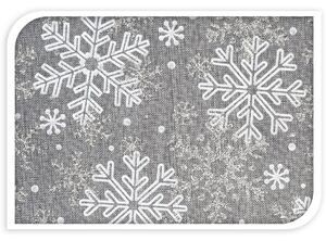 Dekorativní látka Big snowflakes šedá, 21 x 250 cm