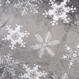 Vánoční povlečení mikroflanel Christmas time šedá, 140 x 200 cm, 70 x 90 cm