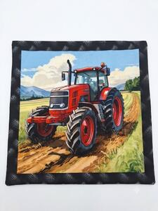 Dekorační povlak na polštář – Červený traktor (45 × 45 cm)