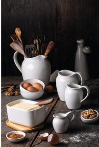 Bílá porcelánová máslenka se dřevěným víkem Maxwell & Williams Basic