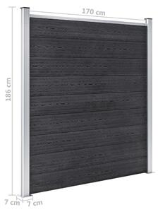Zahradní plot Atlanta - dřevoplast - 3díly - 526x186 cm | šedý