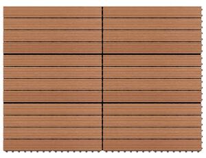 Terasové / balkonové dlaždice - WPC - 60x30 cm - 6 ks - 1 m2 | hnědé
