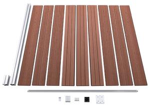 Zahradní plot Atlanta - dřevoplast - 3díly + 1šikmý díl- 619x186 cm | hnědý