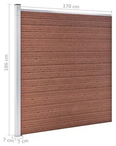 Zahradní plot Atlanta - dřevoplast - 1díl + 1sloupek - 180x186 cm | hnědý