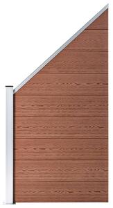 Zahradní plot Atlanta - dřevoplast - 4díly + 1šikmý díl- 792x186 cm | hnědý