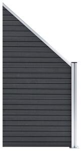 Zahradní plot Atlanta - dřevoplast - 4díly + 1šikmý díl- 792x186 cm | šedá