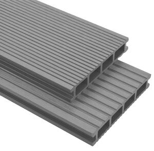 Podlahová prkna na terasu - WPC + příslušenství - 16 m2 - 2,2 m | šedá