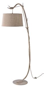 Mantra 6182 Sabina, stojací lampa v kombinaci dřeva a pytloviny s vypínačem, 1x40W E27, výška 182cm