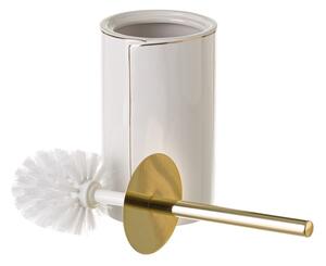 Bílá keramická WC štětka Gold Lining – Casa Selección
