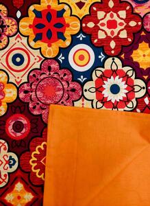 Ervi bavlněné povlečení oboustranné - barevný ornament/oranžové