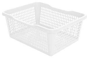 Plastový košík 29,8 x 19,8 x 9,8 cm, bílá