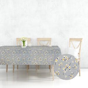 Ervi bavlněný ubrus na stůl obdélníkový - Třešňový květ na šedém
