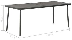Zahradní stůl Khalid - tmavě šedý | 180x83x72 cm