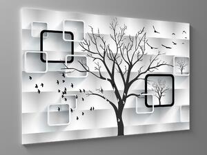 Liox Černobílý abstraktní obraz strom Rozměr: 40 x 25 cm