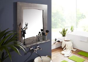 WOODLAND Koupelnové zrcadlo 70x78 cm, šedá, akácie