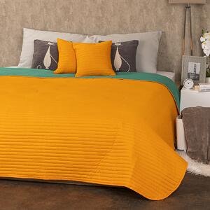 Přehoz na postel Doubleface oranžová/zelená