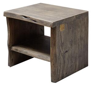 WOODLAND Noční stolek bez šuplíku 45x45 cm, šedá, akácie