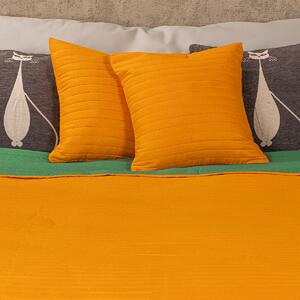 Přehoz na postel Doubleface oranžová/zelená