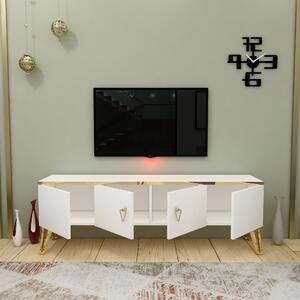 ASIR Televizní stolek CAPRICE bílá zlatá