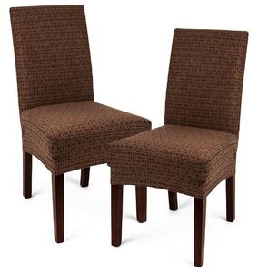 Multielastický potah na židli Comfort Plus hnědá, 40 - 50 cm, sada 2 ks