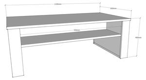 Kalune Design Konferenční stolek Manhattan dub/tmavě šedý
