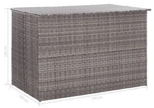 Venkovní úložný box - polyratan - šedý | 150x100x100 cm
