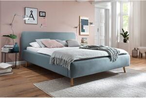 Modrošedá čalouněná dvoulůžková postel 180x200 cm Mattis – Meise Möbel