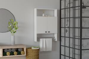 Kalune Design Závěsná koupelnová skříňka s věšákem na ručníky Banyo bílá
