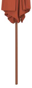 Zahradní slunečník Bella s dřevěnou tyčí - terakotový | 270 cm
