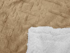 Luxusní světle hnědá beránková deka z mikroplyše ORNAMENTS, 150x200 cm Rozměr: 150 x 200 cm