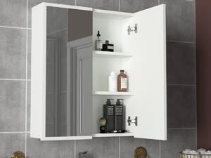 Kalune Design Závěsná koupelnová skříňka se zrcadlem Kayla bílá