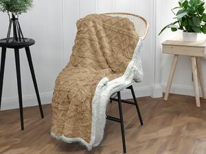Luxusní světle hnědá beránková deka z mikroplyše ORNAMENTS, 150x200 cm Rozměr: 150 x 200 cm