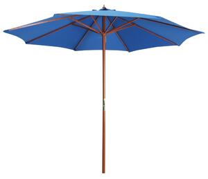 Slunečník Swiss s dřevěnou tyčí - modrý | 300x258 cm