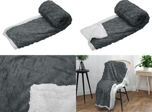 Luxusní tmavě šedá beránková deka z mikroplyše ORNAMENTS, 150x200 cm Rozměr: 150 x 200 cm