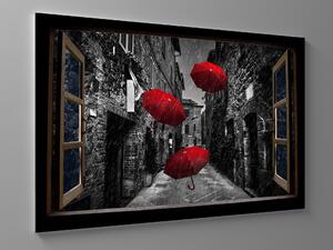 Liox Červené deštníky obraz Rozměr: 60 x 40 cm