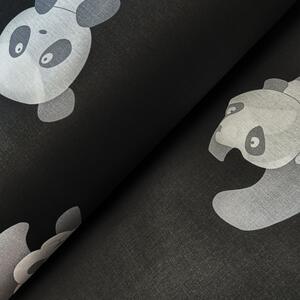 Ervi bavlna š.240 cm - Pandy na černém, metráž -